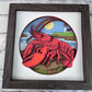Lobster 3D paper art in a shadowbox