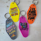 Hot girls can’t park retro motel keychain