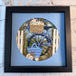 Beach bike and bag 3D paper art in a shadowbox