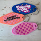 Floral checkerboard retro motel keychain