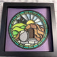Stained glass empty tomb 3D paper art in a shadowbox