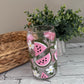 Watermelon floral beer can glass