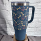 Dog lover pattern 40oz handle tumbler with straw and slide lid