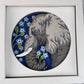 Elephant 3D paper art in a shadowbox