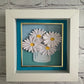 Daisies in a jar mini 3D paper art in a shadowbox