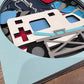 Ambulance EMS 3D paper art in a shadowbox