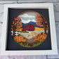 Fall barn landscape design 3D paper art in a shadowbox