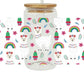 Llama and rainbow 12oz kids water bottle