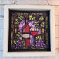 Stained glass wine 3D paper art in a shadowbox