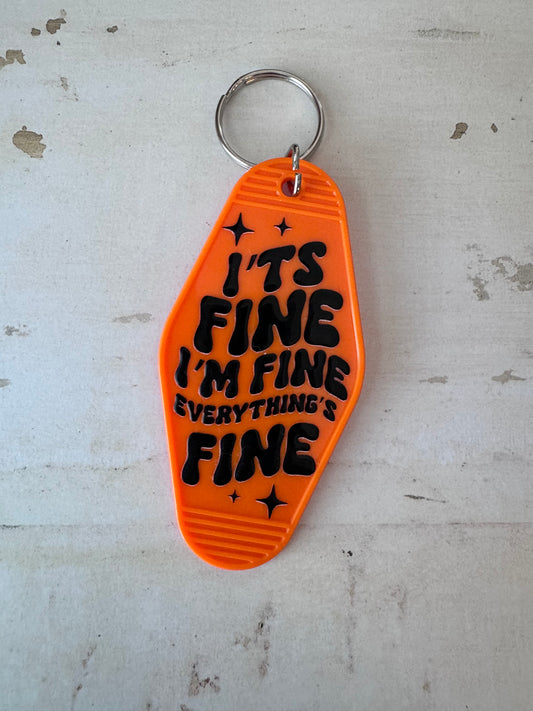 It’s fine, im fine retro motel keychain