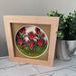 Indian paintbrush mini 3D paper art in a shadowbox