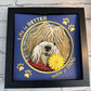 Life is better with a dog 3D paper art in a shadowbox