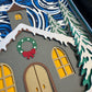 Christmas church swirly skies 3D paper art shadowbox