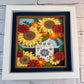 Fall flowers in a cornflower pitcher 3D paper art in a shadowbox