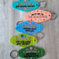 Drive safe, someone cares about you retro motel keychain