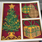 Christmas three panel tree, ornaments and present 3D paper art in a shadowbox