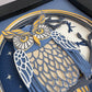 Owl nighttime scene mini 3D paper art in a shadowbox