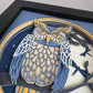 Owl nighttime scene mini 3D paper art in a shadowbox