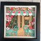 Tea shop 3D paper art in a shadowbox