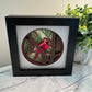 Cardinal in a tree mini 3D paper art in a shadowbox