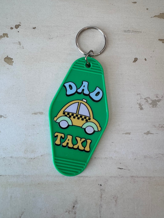 Dad taxi retro motel keychain