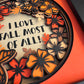 I love fall most of all with flowers mini 3D paper art in a shadowbox