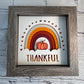 Thankful rainbow with pumpkin mini 3D paper art in a shadowbox