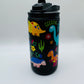 Colorful bright dinosaurs 12oz kids water bottle