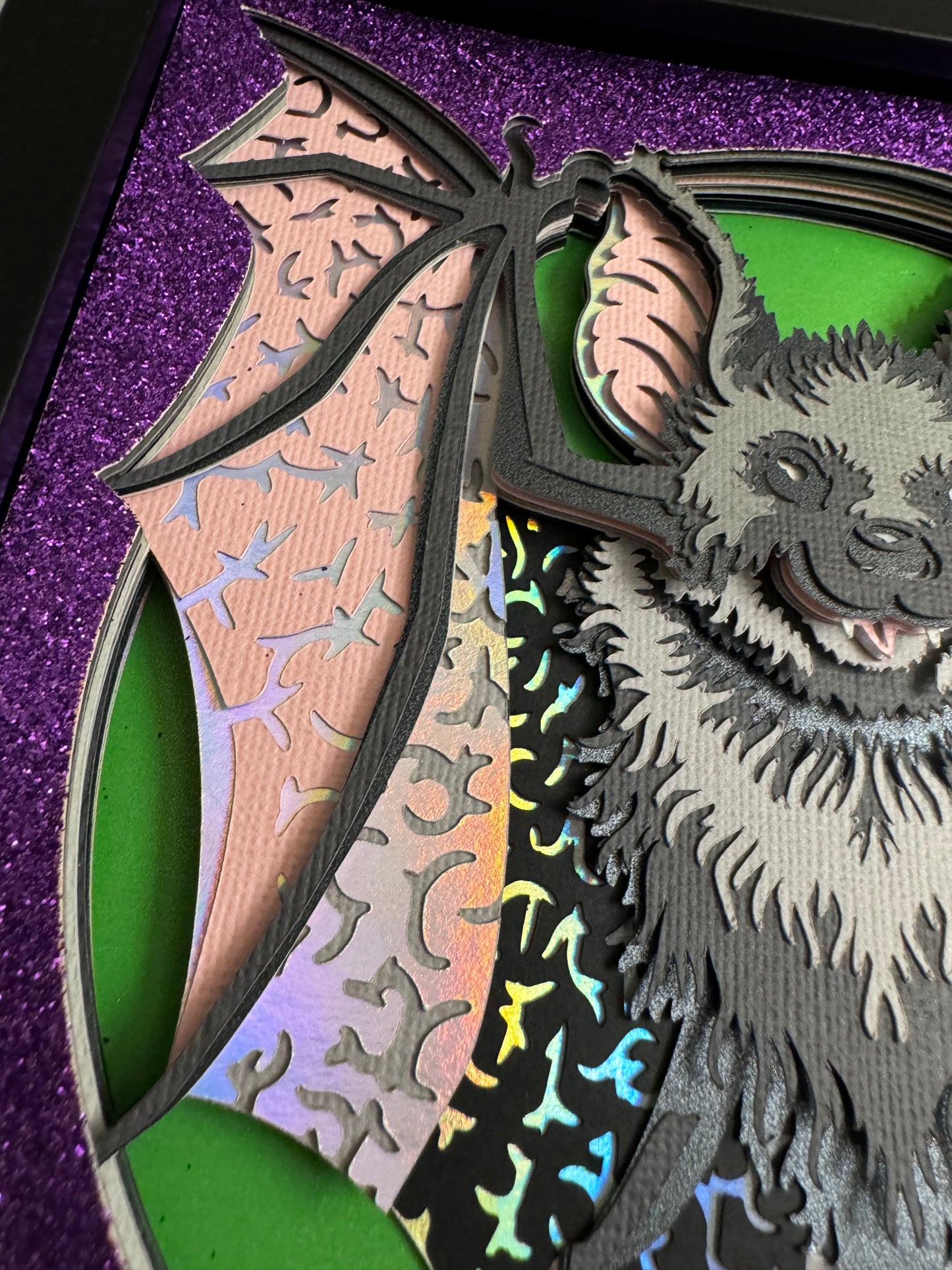 Halloween bat 3D paper art shadowbox