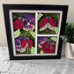 Ladybug and flowers design 3D paper art in a shadowbox