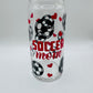 Soccer mom beer can glass