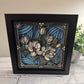 Stained glass magnolia 3D paper art in a shadowbox