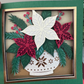 Poinsettia arrangement 3D paper art in a shadowbox