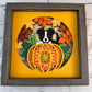 Dog in the pumpkin patch 3D paper art shadowbox