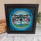 Intricate frame dragonfly 3D paper art in a shadowbox