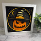 Creepy trio- pumpkin 3D paper art shadowbox