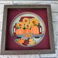 Fall truck with pumpkins and sunflowers design 3D paper art in a shadowbox