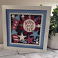 Happy 4th of July 3D paper art in a shadowbox