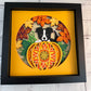 Dog in the pumpkin patch 3D paper art shadowbox