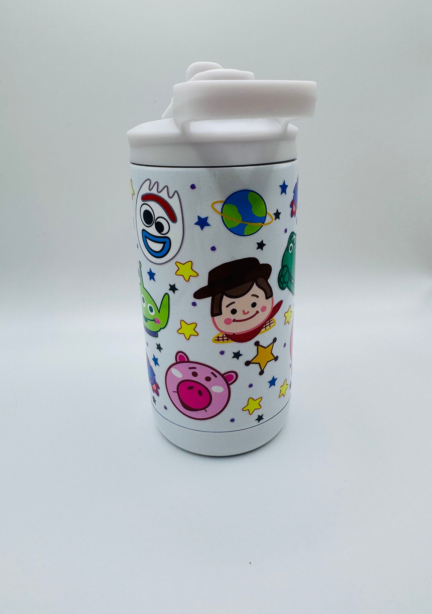 Multiple characters from kids toy tale movie 12oz kids water bottle