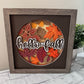 Hello fall leaves and acorns design 3D paper art in a shadowbox