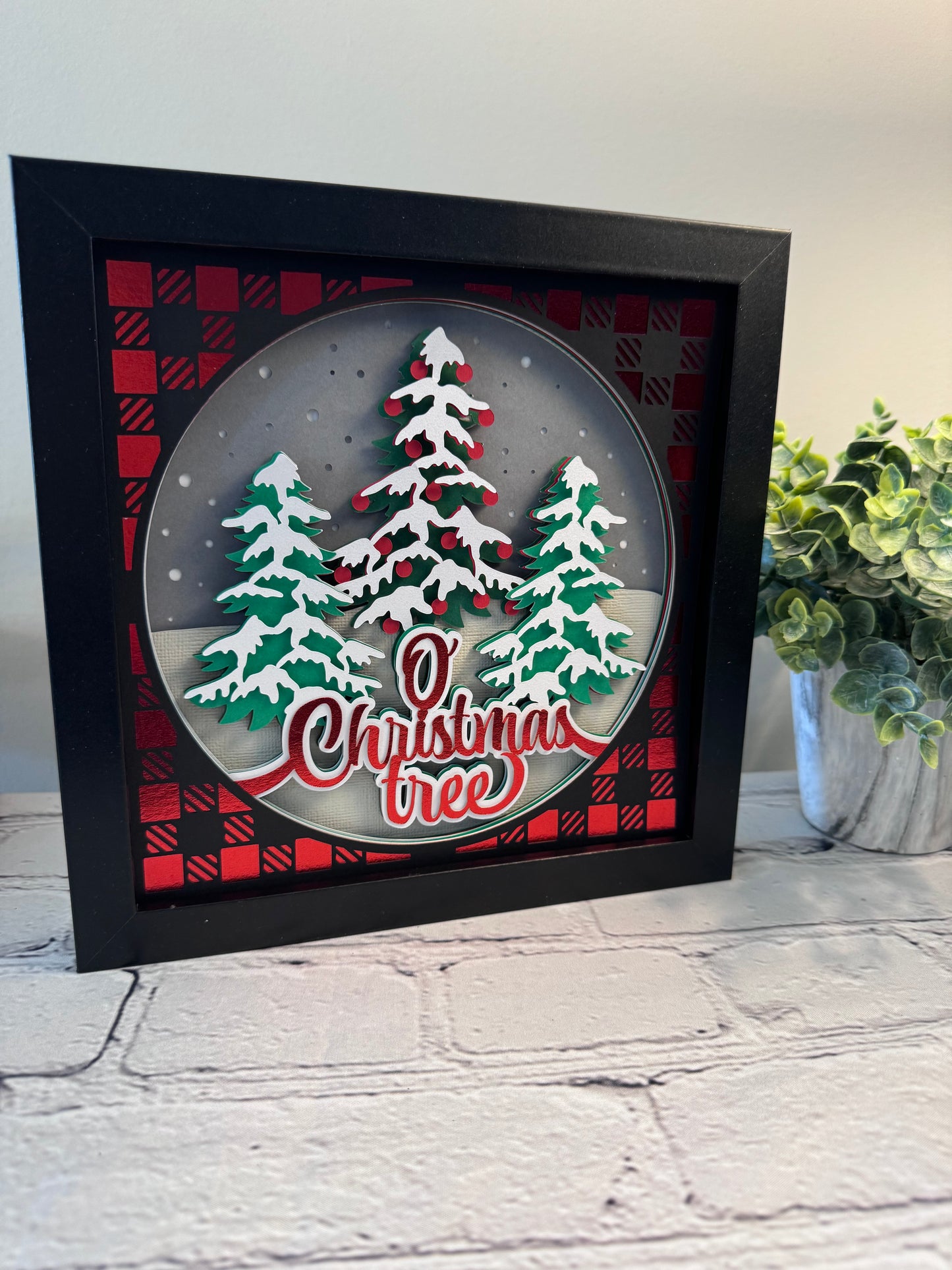 O Christmas tree 3D paper art shadowbox