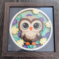 Spring owl 3D paper art in a shadowbox