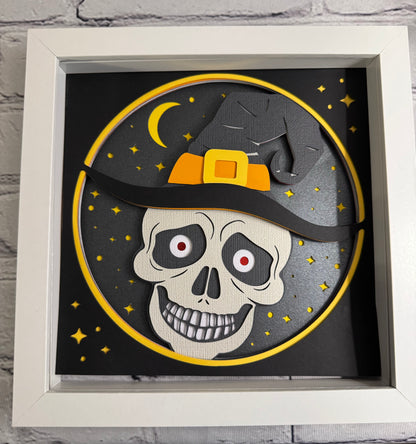 Creepy trio- skeleton 3D paper art shadowbox