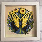 Butterfly solo scene tiger swallowtail butterfly 3D paper art in a shadowbox