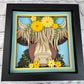 Highland cow close up 3D paper art shadowbox