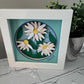 Daisy mini 3D paper art in a shadowbox