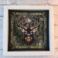 Stained glass buck 3D paper art in a shadowbox