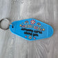 Drive safe, someone cares about you retro motel keychain