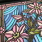 Stained glass pink clematis 3D paper art in a shadowbox